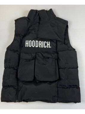 Hoodrich Men S Black OG Azure V2 Puffer Vest Tactical Multi-Pocket Gilet